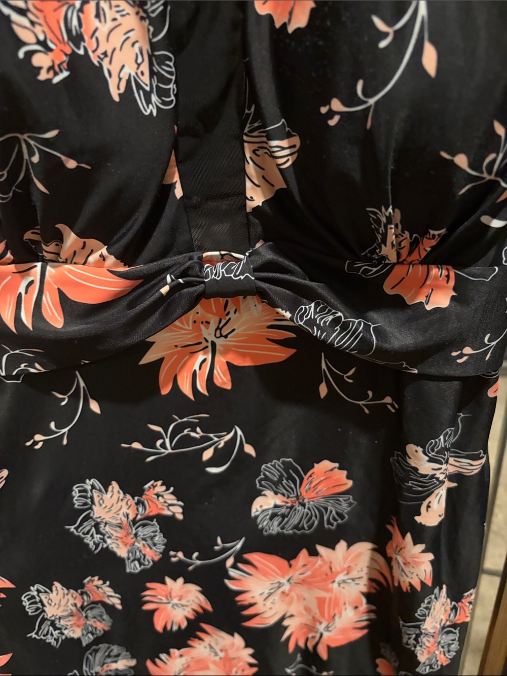 3/$10 Black Floral Halter Dress with Pink Flowers - Picture 4 of 6